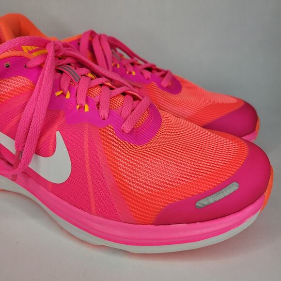 Nike Dual Fusion X2 Running Shoes NEW NEON Pink White Mango Women's US Size 9 - Picture 2 of 14